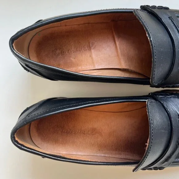 Madewell The Corinne Lug Sole Leather Loafers in Black | Size 7.5 - Picture 7 of 9